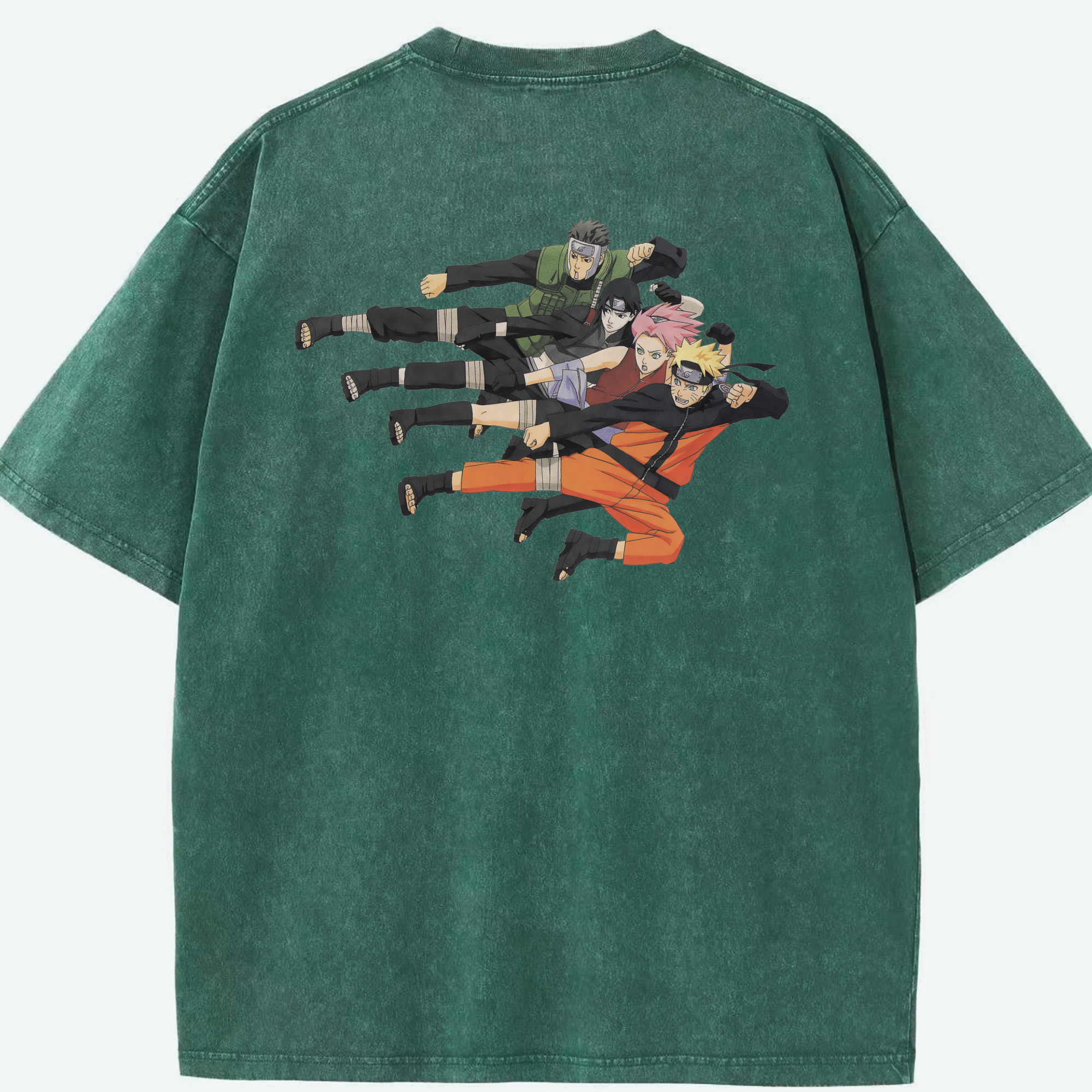 （画像用） NARUTO -ナルト- うずまき ナルト Uzumaki Naruto 綿100% ヴィンテージ風 半袖Tシャツ（背面プリント）